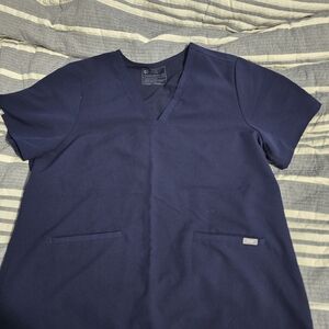 Women's Navy Blue Figs Scrub Top